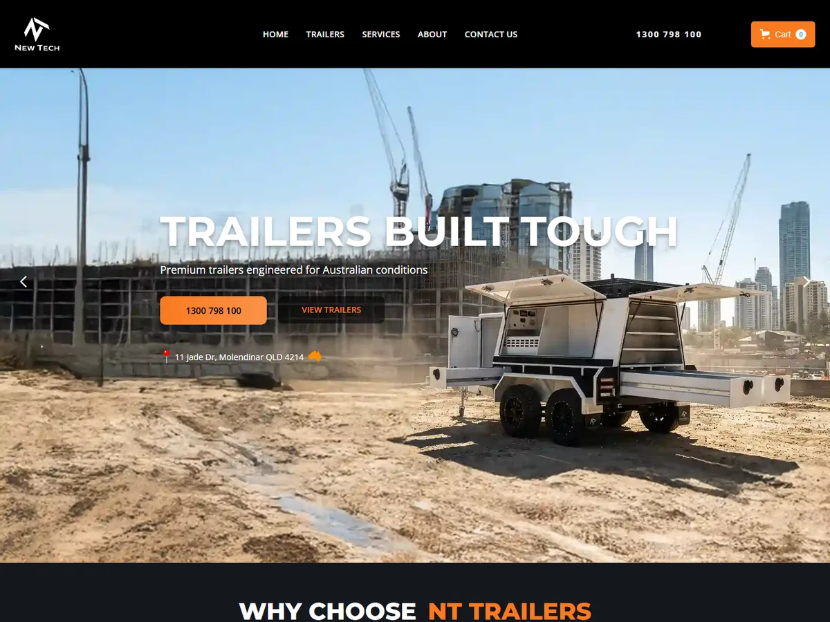 NT Trailers website built by Veblen